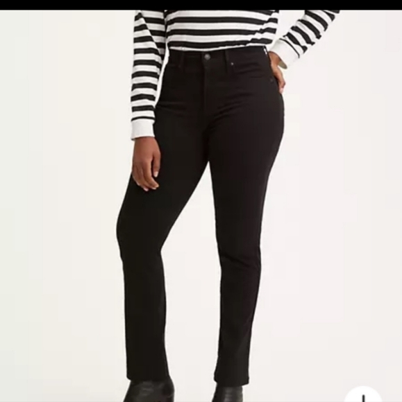 Levi's 724 black high rise straight leg jeans - Picture 13 of 14